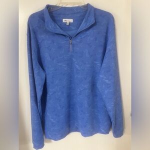 PETER MILLAR CROWN SPORT Blue PERTH 1/4 Zip Performance Pullover L